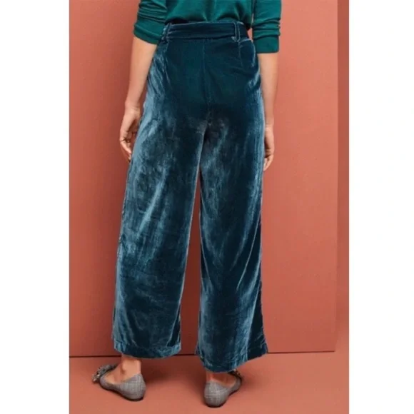 🆕NWT Anthropologie Velvet Wide Leg Trousers